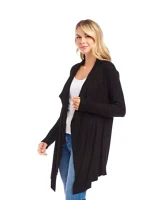 Ribbed Drape Front Cardigan