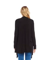 Ribbed Drape Front Cardigan