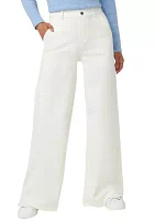 Women's Frayed Edge Wide Leg Denim Jeans