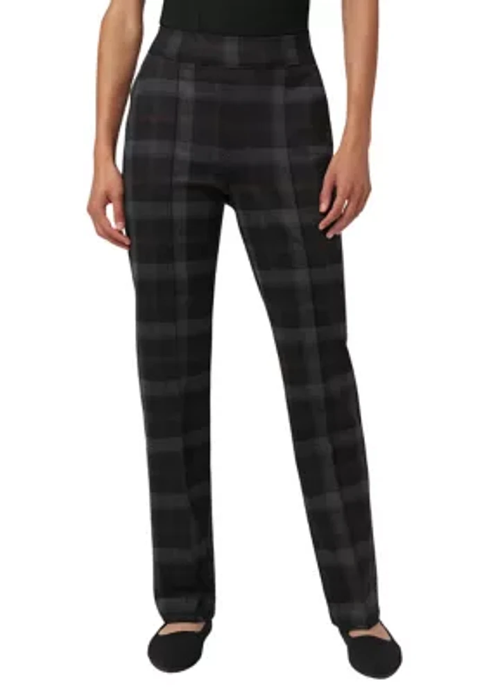 Women's Pull On Plaid Printed Pants