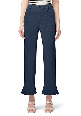 Women's Ruffle Hem Denim Skimmer Pants