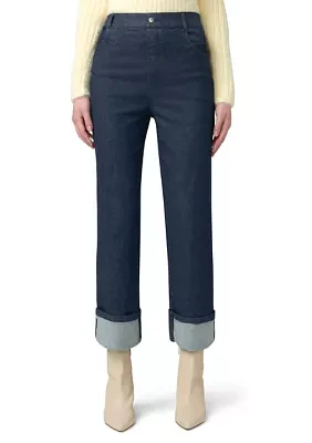 Cuffed Denim Skimmer Pants