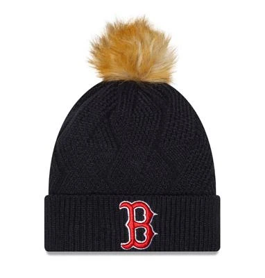 Boston Red Sox MLB Boston Sox Snowy Cuffed Knit Hat with Pom