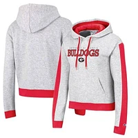 NCAA ed Georgia Bulldogs Tri-Blend Boxy Cropped Pullover Hoodie