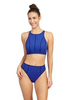 Fast Track Solid High Neck bra swim top