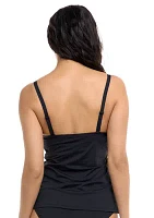 Rosa Solid V-Neck Tankini Swim Top