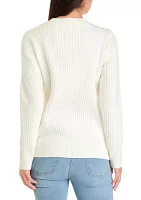 Women's Textured Ribbed Knit Sweater