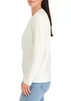 Women's Textured Ribbed Knit Sweater