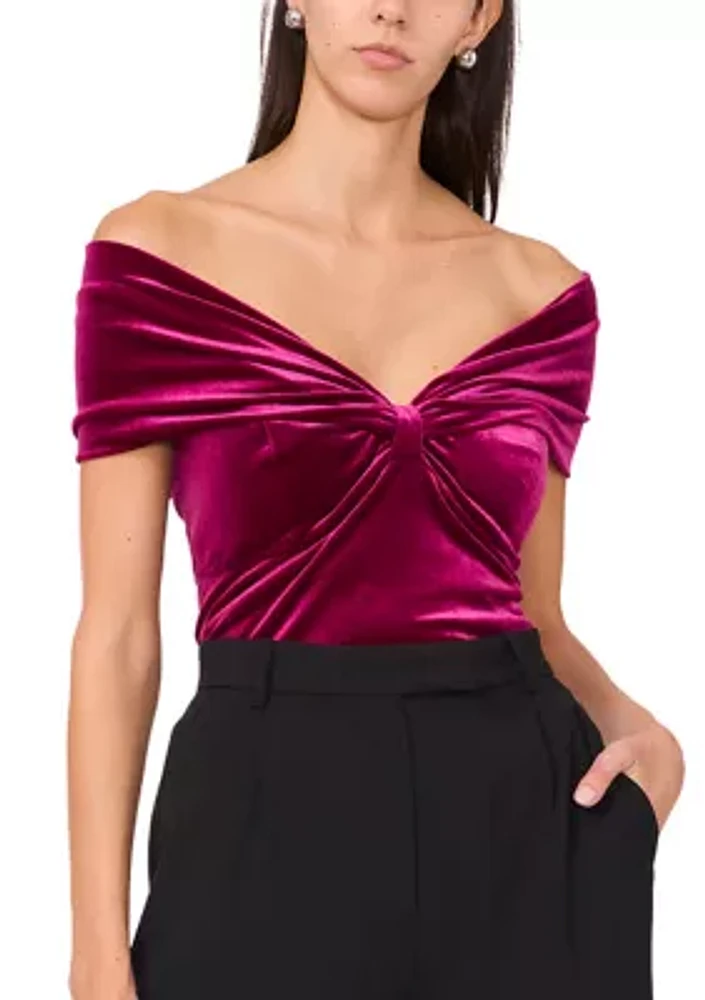 Women's Off the Shoulder Velvet Top