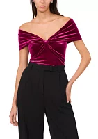 Women's Off the Shoulder Velvet Top