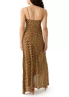 Women's Asymmetrical Printed Midi Dress