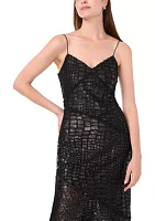 Women's Metallic Animal Print Dress