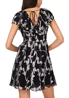 Women's Metallic Floral Dress