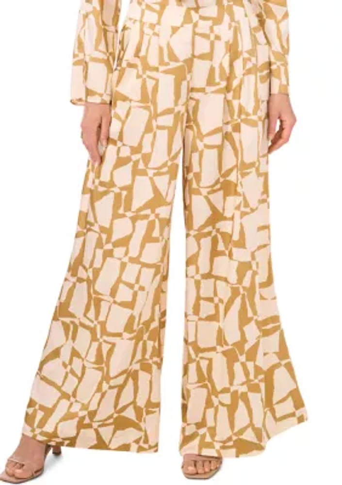 Women's Printed Wide Leg Flare Pants