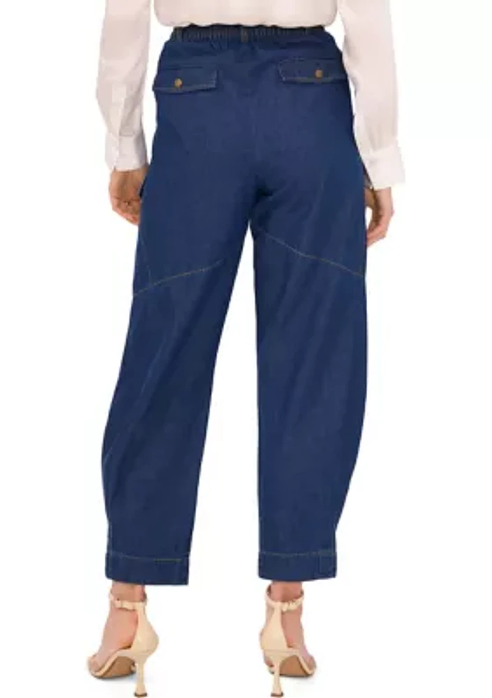 Women's Cargo Tie Denim Pants