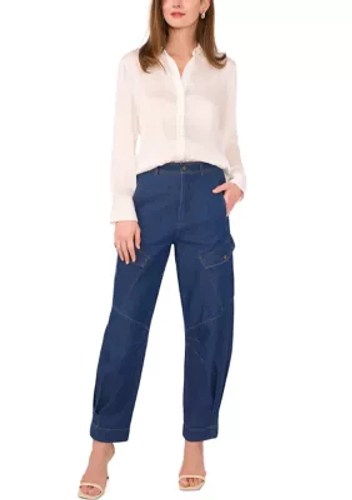 Women's Cargo Tie Denim Pants