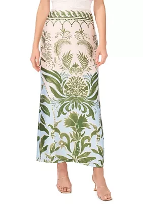 Women's Printed Satin Skirt