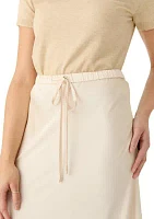 Women's Drawstring Satin Skirt