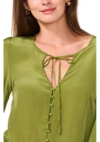 Women's Satin Flutter Blouse