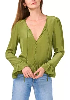 Women's Satin Flutter Blouse