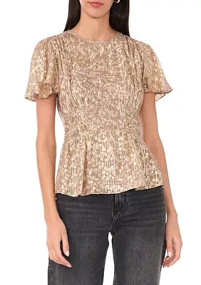 Women's Short Flutter Sleeve Top