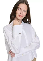 Women's High Low Classic Button Up Top