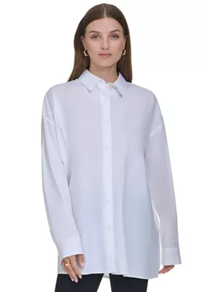 Women's Oversized Classic Button Up Shirt