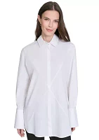 Women's Starburst Seam Button Up Top