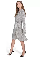 Women's Tie Waist Collared Shirt Dress