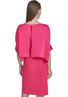 Women's Satin Mock Neck Two Piece Dress