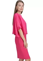 Women's Satin Mock Neck Two Piece Dress