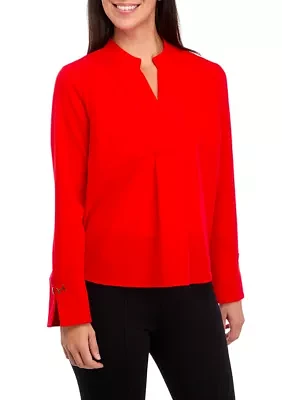 Women's V-Neck Cropped Tunic Top