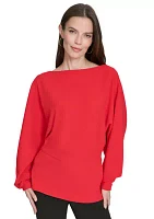 Women's Blouson Sleeve Peplum Top