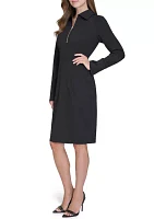 Women's Long Sleeve Zip Collar Dress