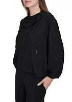 Women's Long Sleeve Zip Front Scuba Hoodie