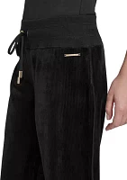 Women's Rib Velour Pull On Pants