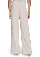 Women's Wide Leg Hardware Scuba Crepe Pants