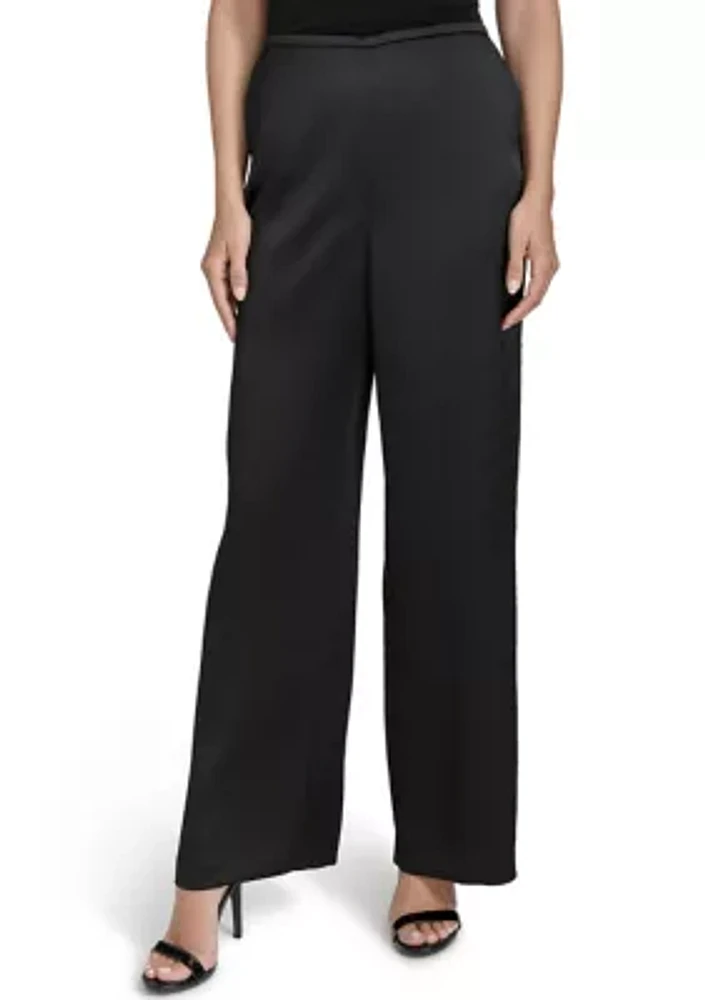 Women's Wide Leg Satin Pants