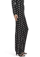 Women's Dot Print Wide Leg Pants