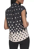 Women's Short Sleeve Ombré Dot Shirt