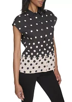 Women's Short Sleeve Ombré Dot Shirt
