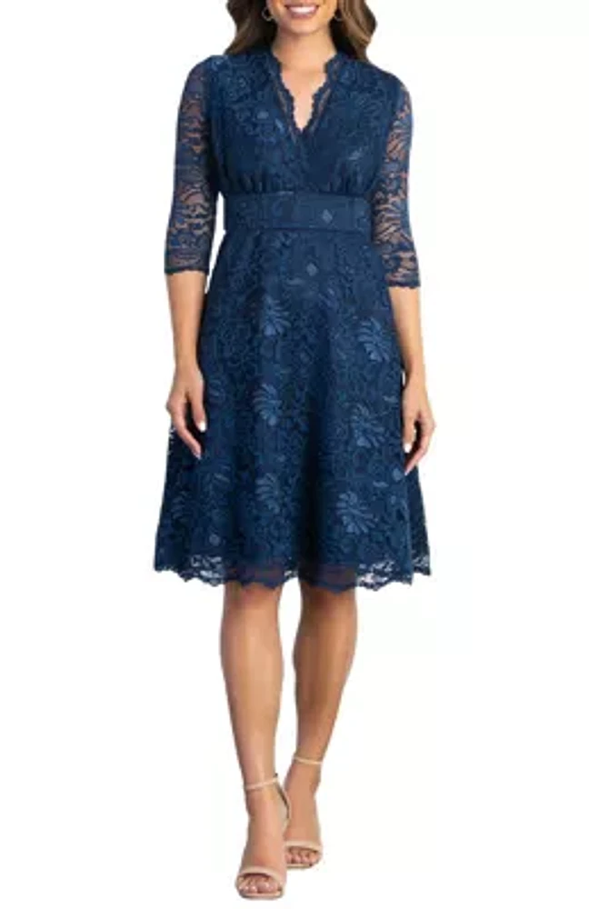 Women's Mademoiselle Lace Cocktail Dress with Sleeves