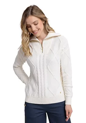 Women's Marta Cable Knit 1/4 Zip Sweater