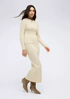 Women's Ribbed Knit Midi Skirt