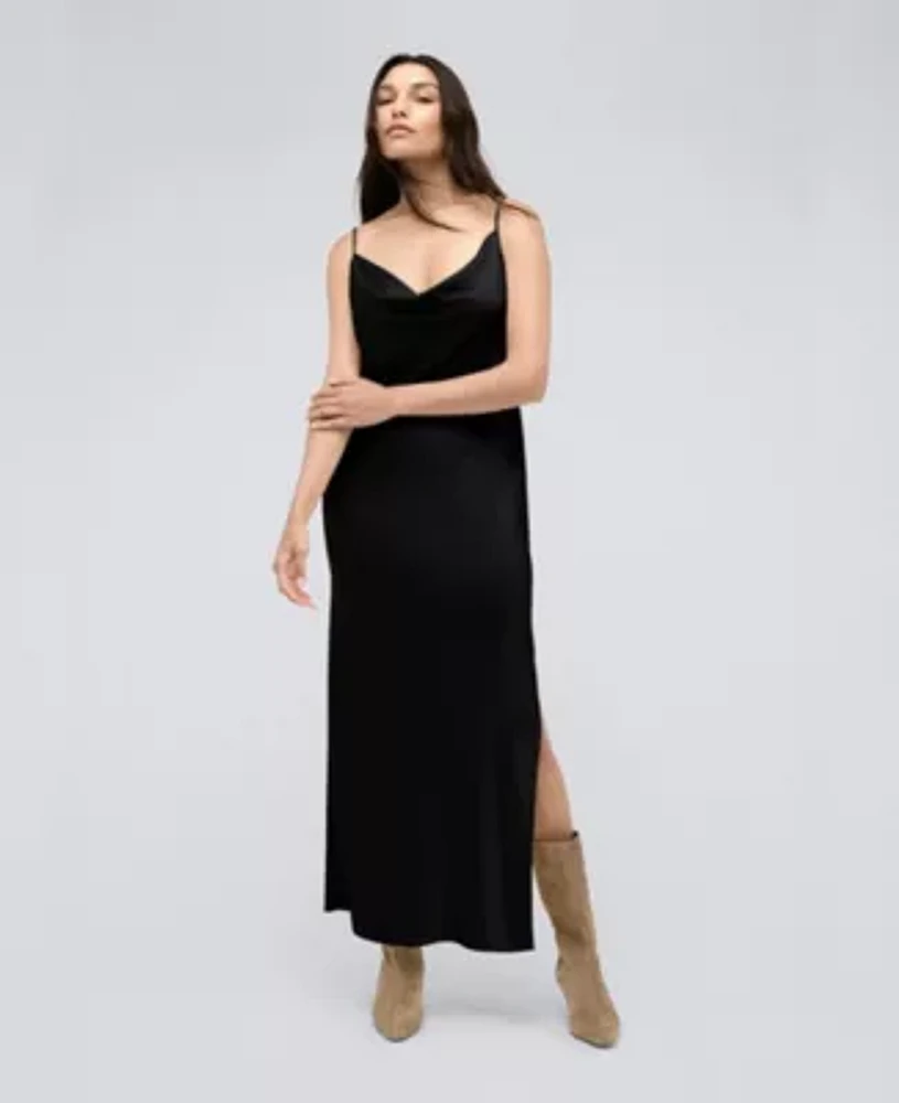 Women's Satin Cowl Neck Maxi Slip Dress