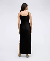 Women's Satin Cowl Neck Maxi Slip Dress