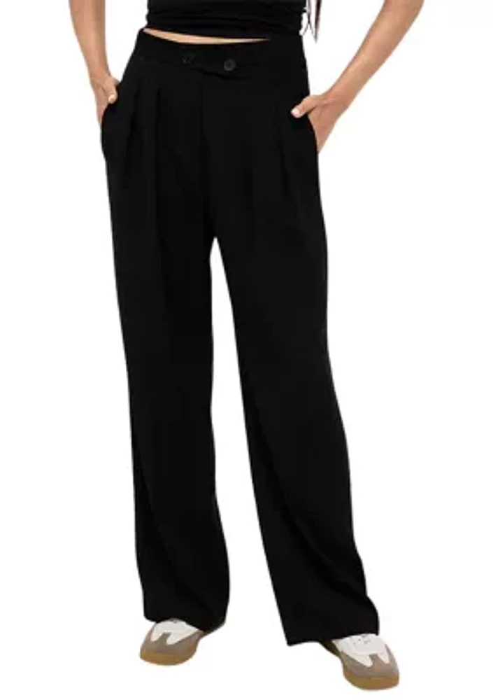 Women's Crossover Waist Wide Leg Pants