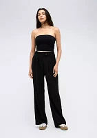 Women's Crossover Waist Wide Leg Pants