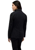 Women's Notch Collar One Button Athletic Straight Blazer