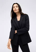 Women's Notch Collar One Button Athletic Straight Blazer